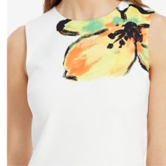 Lauren Ralph Lauren White Sleeveless Floral Women’s Shift Dress Sz 8 - Picture 3 of 14